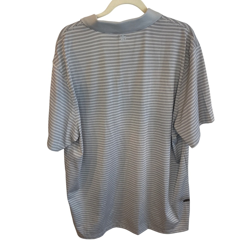 IZOD GOLF Mens Polo Shirt Gray Black Stripe Short Sleeve Size XXL - Picture 3 of 3